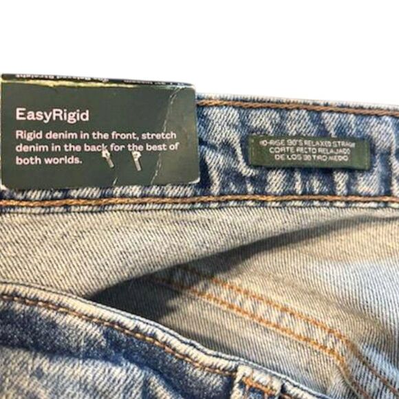 NWT Wild Fable Jeans 17 EasyRigid 90s Relaxed Crop Wide Leg Raw Hem Medium Wash - Picture 5 of 9